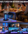 Outdoor Bug Zapper Solar Powered USB Rechargeable 4200V High Voltage Mosquito And Insect Killer UV Light Trap in courtyard