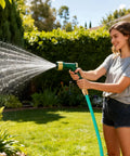 Person using Two Pack Five Eighth Inch Garden Hose Repair Connector Set With Aluminum Male And Female Ends in garden