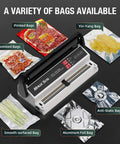 Nozzle Vacuum Sealer For Mylar And Smooth Bags 220W Food Saver With Adjustable Vacuum And Seal Time Auto Or Manual Modes Perfect For Long Term Storage Not For Textured Bags Model MS175 sealing various bag types
