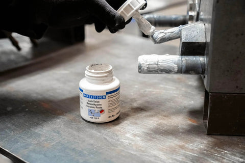 Applying Anti Seize Ceramic Paste For Screws And Bolts High Temp Metal Free Lubricant For Threads Pipes And Other Fasteners