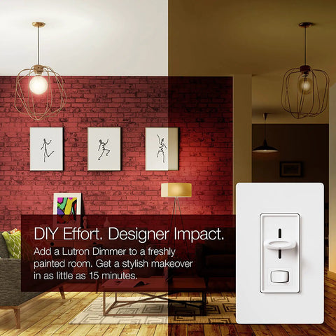 Flicker Free LED Dimmer Switch For Dimmable LED Halogen And Incandescent Bulbs 150W Single Pole Or 3 Way White SCL 153P WH Easy