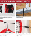 Installation guide for Beefy Heavy Duty Multi Sport Practice Net For Golf Baseball Soccer Hockey Lacrosse In Backyard Driving Range Use 10x10ft Containment Net With 0.75 Inch Mesh And 3mm Polyester Cord For High Impact Training.