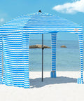 Beach Cabana Sun Shelter 6x6 Ft With Sandbags And Side Wall For Family, Easy Setup, UPF 50 Plus UV Protection, Roof Vent, 4 Person Beach Shade Tent