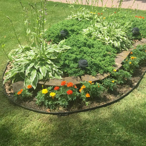 Garden with Extra Tall 4 Inch Lawn Edging Kit, 33 Ft Flexible Garden Border With 50 Stakes, Durable Plastic Fence Edge