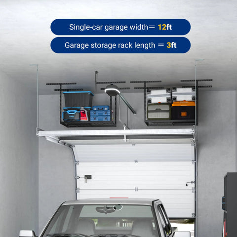 Heavy Duty Overhead Garage Storage Rack Free Up Floor Space With This Bad Boy Steel Ceiling Mount Perfect For Holding All Your Bulky Tools Bike Parts And Gear Without The Stress Or Sagging In Sleek Black Finish