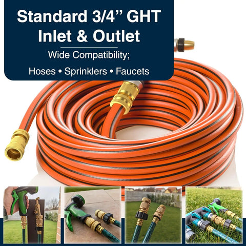 Heavy Duty Brass Garden Hose Quick Connect Fittings Set With Leak Proof Seal Three Quarter Inch Water Hose Connectors