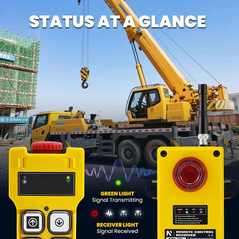 Crane Remote Control 12V 4 Button Wireless Hoist Controller For Industrial Cranes And Trucks Long Range 328 Feet