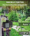 Two Outlet Sprinkler Timer With Rain Delay Manual And Automatic Watering System Digital Outdoor Irrigation Controller in use