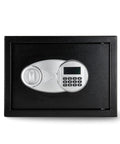 Steel Security Safe With Electronic Keypad And Emergency Override Keys, 0.5 Cubic Feet, Handy Home Safe For Documents And Valuables, Black