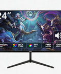 24 Inch FHD Computer Monitor With 100Hz Refresh Rate 1920x1080 16:9 VA Panel displaying fantasy game artwork