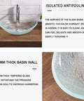 USZWBY Bathroom Vessel Sink Vanity Tempered Glass Vessel Bowl Sink Oval Transparent Countertop Sink Bowl Above Counter Sink Art Basin with smooth surface