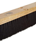 Battle Ready 16 Inch Commercial Floor Sweep Brush With Chemical Resistant Tampico Fill And Solid Wood Handle for cleaning.