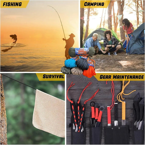 Beefy Heavy Duty Paracord Rope 164 Feet 9 Strand Tactical Utility Cord for fishing, camping, survival, gear repair
