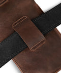 Back view of Full Grain Leather Holster Pouch Belt Clip Wallet Bag For Coins Change Headphones And Small Personal Items in bourbon brown
