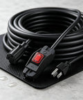No Fuss Heavy Duty Three Prong Outdoor Extension Cord With Wet Resistant Inline Toggle And Fully Grounded Outlets crafted from durable 14 3 Sjt wire