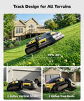 Beast Robot Lawn Mower For Large Yards Up To Six Acres With AI Vision RTK Navigation tackling a 70% slope on a grassy hill.