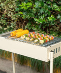 Foil Lux Disposable Grill Liners 19.7 By 12 Inch Nonstick Aluminum Grill Sheets on grill with vegetables and corn