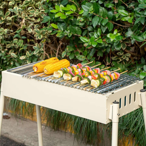 Foil Lux Disposable Grill Liners 19.7 By 12 Inch Nonstick Aluminum Grill Sheets on grill with vegetables and corn