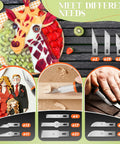 Image showing Exacto Knife Set With 16 Pieces Including Three Craft Knives And Thirteen SK5 Steel Blades used in carving art and DIY.