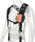 Front view of All Day Comfort 2.5 Inch Tool Belt Suspenders Set for Men with EVA padding, neoprene lining, and attached tool loops.
