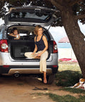 Dude Ready 12 Volt Pull Out Refrigerator 33 Quart App Controlled Portable Car Fridge Freezer for outdoor picnic in SUV.