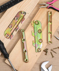 12 Pairs Bed Frame Rail Brackets For Headboard And Footboard Connections Built To Last Heavy Duty Carbon Steel Five Inch Wooden Bed Frame Hardware Kit With Screws Easy Installation on wood boards