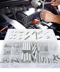 Huge 200 Pcs Compression And Extension Spring Kit With 20 Diverse Sizes, Premium Zinc Plated Steel Assortment For Car Repair, DIY Hacks, Home Maintenance Projects, And Quick Fixes In A Clear Organized Case, shown in car engine bay