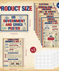 US Government Poster Set For The Classroom 10 Pcs Social Studies Civics Wall Decor with Legislative Executive Judicial Branches Checks