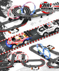 3 In 1 Slot Car Race Track Set With 4 High Speed Cars Includes Circular Overpass And Flash Tracks 1 To 43 Scale Remote Control Racing Easy Build Auto Lap Counter Perfect Gift For Adults And Kids 6 7 8 9 10 12 Year Olds Fam Friendly Fun displayed with multiple track configurations