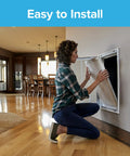 Woman installing 14X24X1 AC Furnace Air Filter MERV 13 MPR 2200 Elite Allergen Bacteria Virus Filter 6 Pack Pleated