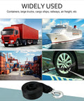 Beefy Built 2 Inch By 20 Foot Heavy Duty Trailer Winch Strap With Hook 10000 Lbs Load Capacity For Cars Boats ATVs Jet Skis Universal Tow Strap For Car Trailers And Boat Trailers Black used to secure truck, car, and cargo