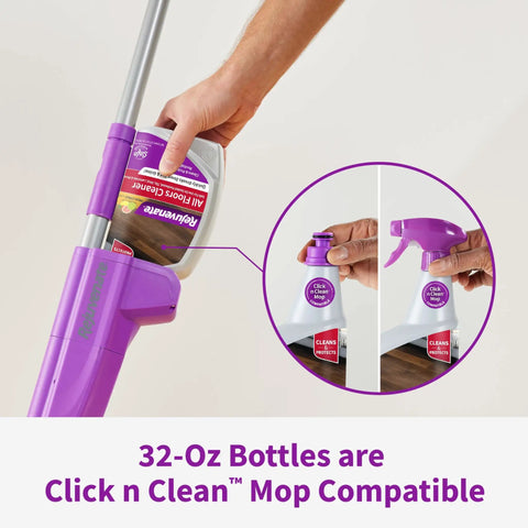 Click n Clean mop with All Floors Cleaner Refill Safe For Sealed Hardwood Tile Vinyl Laminate And More Breaks Down Dirt And Grime