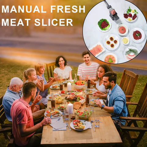 Top Shelf Manual Meat Slicer For Fresh Boneless Beef And Chicken Effortless Meal Prep Routine 2Mm Or 4Mm Adjustable Cutter Blades Durable Gray Build Kitchen Flex Tool