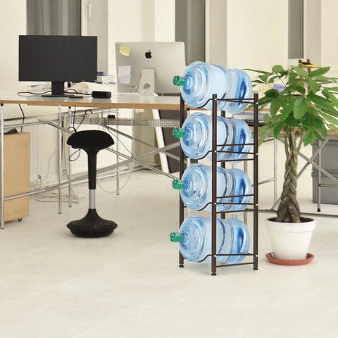5 Tier Heavy Duty Water Gallon Jug Holder Display Rack Black For 3 And 5 Gallon Bottles Slim Corner Ready Water Bottle Stand