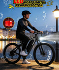 Man riding an All Terrain Electric Mountain Bike For Adults With Full Suspension 1500W Peak Brushless Motor 31MPH 48V 20Ah