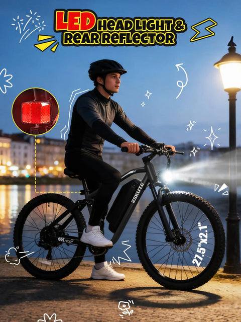 Man riding an All Terrain Electric Mountain Bike For Adults With Full Suspension 1500W Peak Brushless Motor 31MPH 48V 20Ah