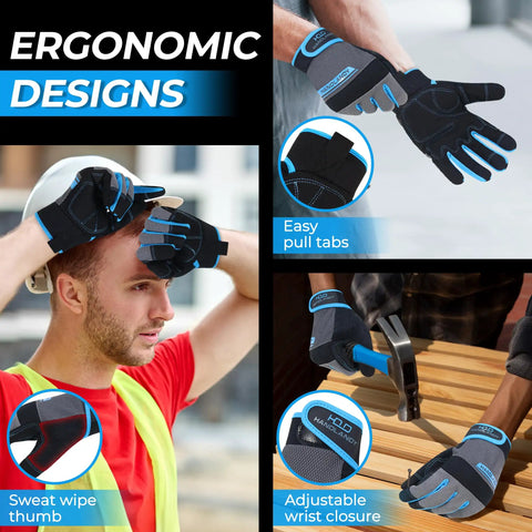 Durable Touchscreen Work Gloves For Men And Women Go To Utility Mechanic Grade Flexible Breathable Yard Gloves Medium Size Gray Three Fingertips Compatible Perfect For Construction Gardening And All Day Tasks