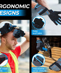 Heavy Duty Work Gloves For Men And Women, Utility Safety Mechanic Gloves with Touchscreen Fingertips, ergonomic design focus