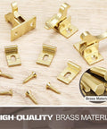 Beefy Eight Piece Brass Heavy Duty Cabinet Door Latch Set With Mounting Screws for Bedroom Bathroom Closets and Windows