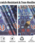 Fitted Round Tablecloth For 45 To 54 Inch Tables Boho Vinyl featuring scratch-resistant and tear-resilient material
