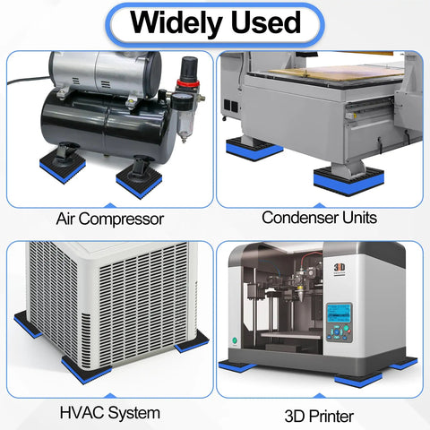 8 Pack Anti Vibration Pads For Washing Machines And More under air compressor, condenser units, HVAC system, 3D printer