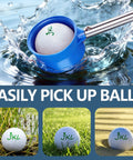 Telescopic Golf Ball Retriever 9 To 12 Feet With Stainless Steel Shaft And Double Sided Ball Pickup Head in water splash