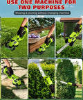 2 In 1 Grass Shear And Hedge Trimmer Cordless With Dual Action Blades for Lawn and Shrubs includes two rechargeable batteries