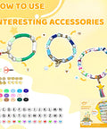 Friendship Bracelet Kit With 5200 Pieces Beads And Charms For Beginners showcasing colorful bead options and finished bracelets