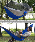 Camping Hammock With Mosquito Net For Outdoor Travel Portable Lightweight Parachute Nylon Hammock With Tree Straps And D Shape Carabiners