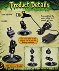 Green Laser Halloween Generator With Timer For Spooky Party Lighting And Fog Effects, Projects Bright Creepy Beams Across Marsh Fog To Create Epic Atmosphere And Endless Halloween Fun. 360° adjustable black metal bracket and power adapter