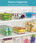 Clear Storage Bins With Handles Six Pack For Pantry Organization And Storage Plastic Bins For Fridge Cabinet Kitchen Countertops