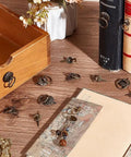 80 Pieces Two Styles Metal Brad Fasteners With Pull Rings Antique Bronze For Journals Books Scrapbooks Albums Jewelry Boxes