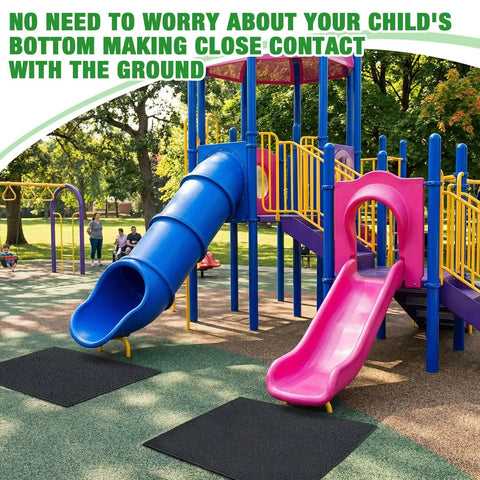 Heavy Duty Playground Rubber Mat 48 By 48 Inches Non Slip Outdoor Safety Pad under playground slides in park