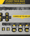 Heavy Duty 48 Inch Wall Mount Garage Tool Organizer With Adjustable Hanging Hooks for Shovel Rake Broom Ladder Yard Rack System